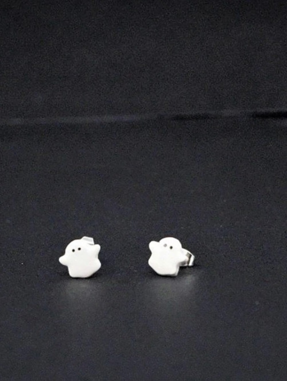 Handmade Ghost Stud Earrings in White New